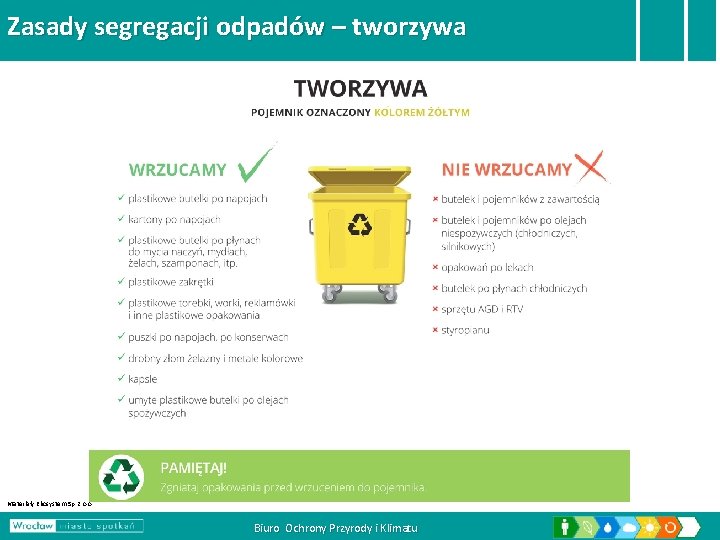 Zasady segregacji odpadów – tworzywa Materiały Ekosystem Sp. z o. o. Biuro Ochrony Przyrody