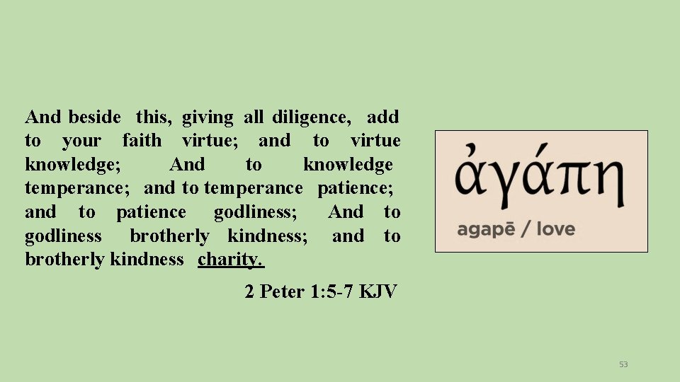 And beside this, giving all diligence, add to your faith virtue; and to virtue