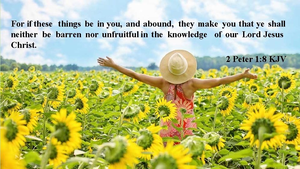 For if these things be in you, and abound, they make you that ye
