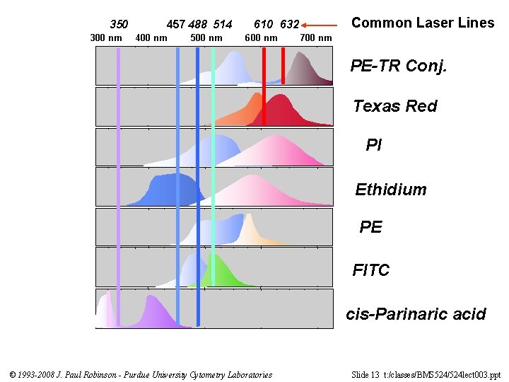 350 300 nm 457 488 514 400 nm 500 nm Common Laser Lines 610