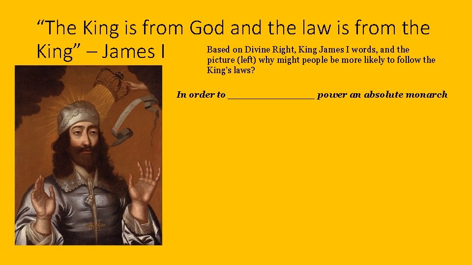 “The King is from God and the law is from the Based on Divine