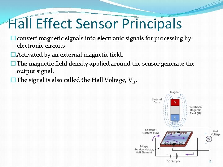 Hall Effect Sensor Principals � convert magnetic signals into electronic signals for processing by Hall Effect Sensor Principals � convert magnetic signals into electronic signals for processing by