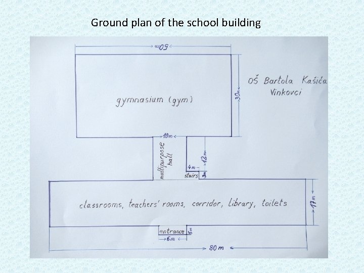 Ground plan of the school building 