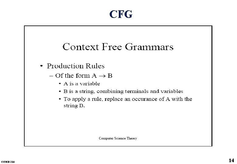 CFG COME 214 14 CFG COME 214 14