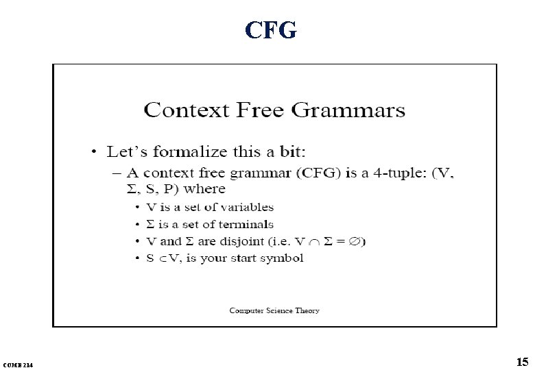CFG COME 214 15 CFG COME 214 15