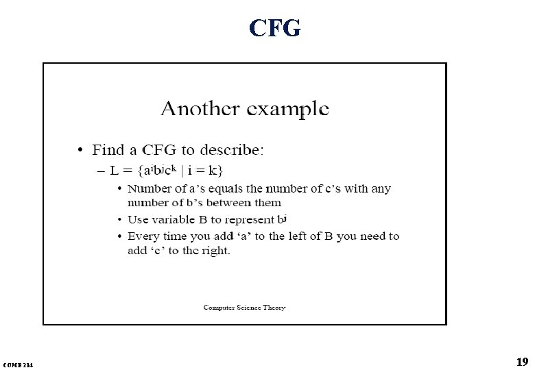 CFG COME 214 19 CFG COME 214 19