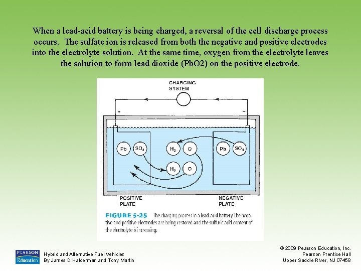 When a lead-acid battery is being charged, a reversal of the cell discharge process