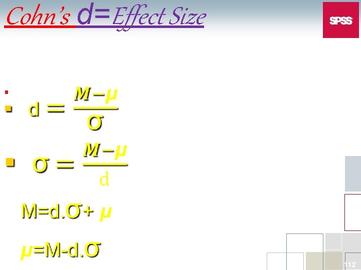 Cohn’s d=Effect Size § 112 