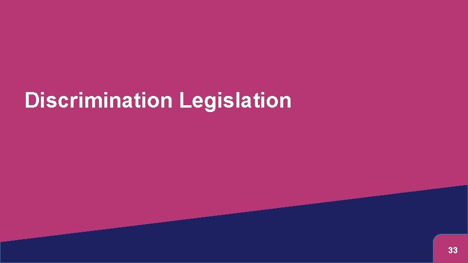 Discrimination Legislation 33 