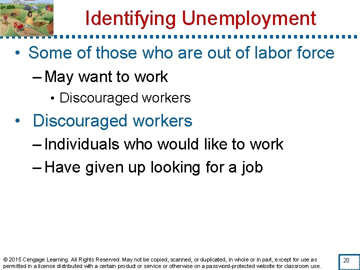 Identifying Unemployment • Some of those who are out of labor force – May