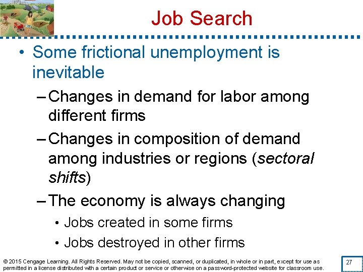 Job Search • Some frictional unemployment is inevitable – Changes in demand for labor