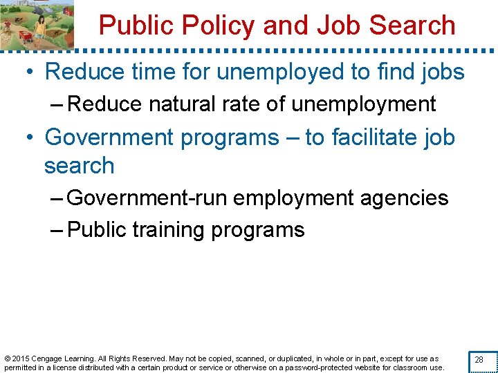 Public Policy and Job Search • Reduce time for unemployed to find jobs –