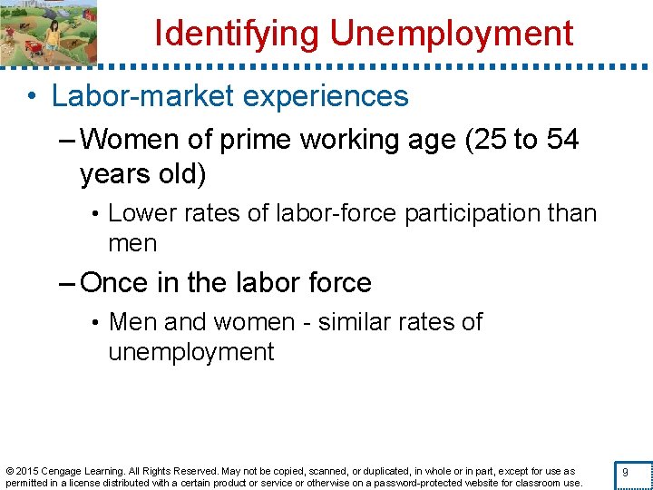 Identifying Unemployment • Labor-market experiences – Women of prime working age (25 to 54