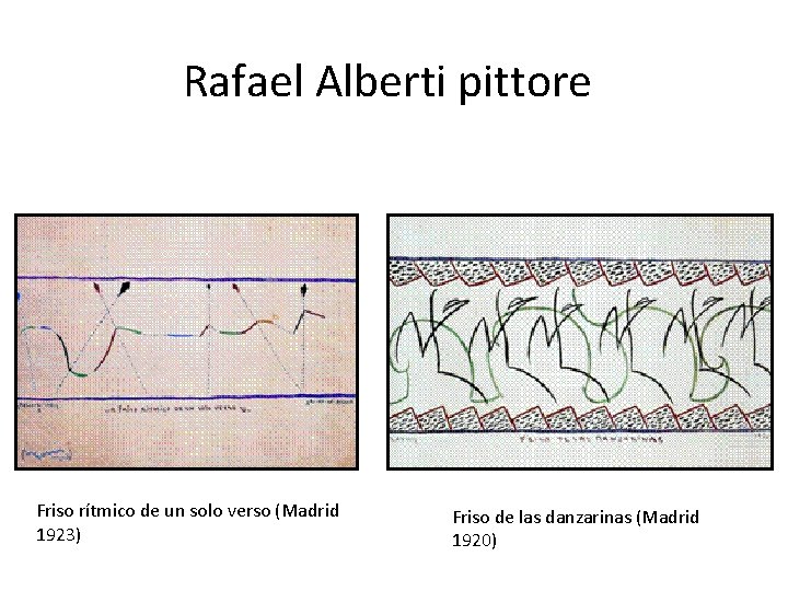 Rafael Alberti pittore Friso rítmico de un solo verso (Madrid 1923) Friso de las