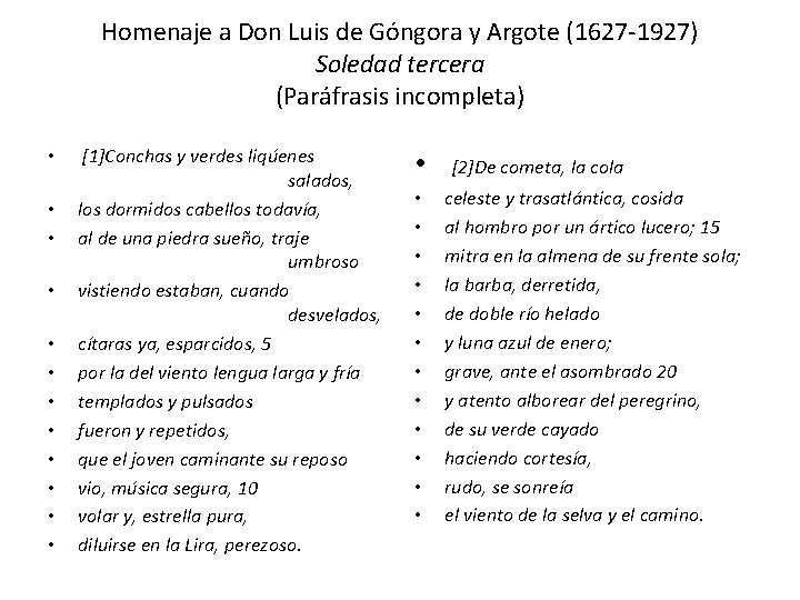 Homenaje a Don Luis de Góngora y Argote (1627 -1927) Soledad tercera (Paráfrasis incompleta)