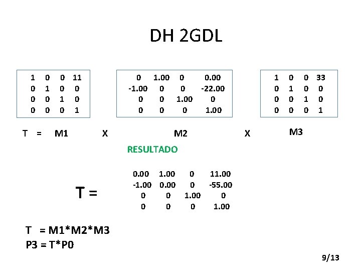 DH 2 GDL 1 0 0 0 T = 0 1 0 0 M