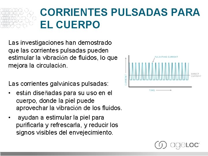 CORRIENTES PULSADAS PARA EL CUERPO Las investigaciones han demostrado que las corrientes pulsadas pueden