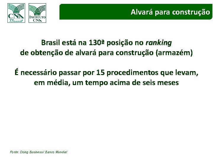 Alvará para construção Brasil está na 130ª posição no ranking de obtenção de alvará