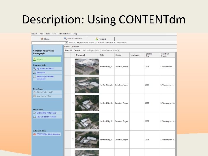 Description: Using CONTENTdm 