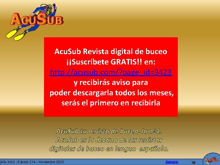 Acu. Sub Revista digital de buceo ¡¡Suscríbete GRATIS!! en: http: //acusub. com/? page_id=3423 y