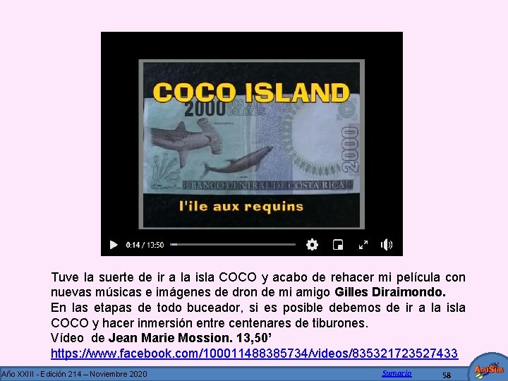 Tuve la suerte de ir a la isla COCO y acabo de rehacer mi