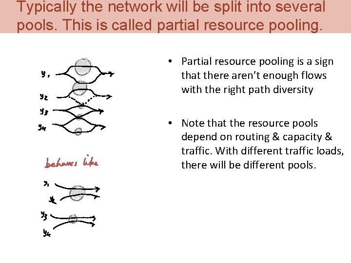 Typically the network will be split into several pools. This is called partial resource