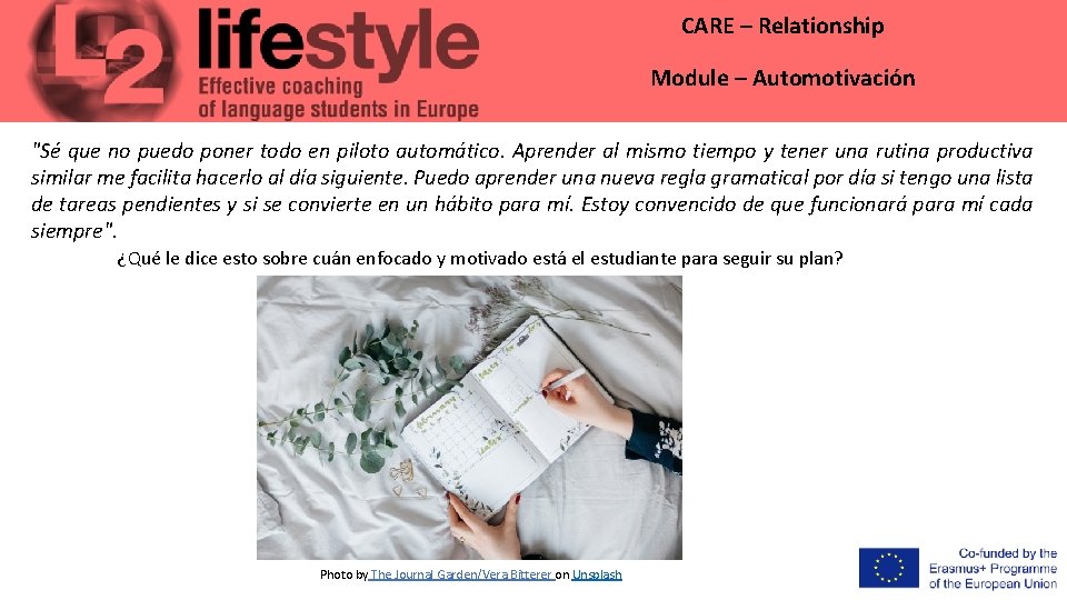 CARE – Relationship Module – Automotivación "Sé que no puedo poner todo en piloto