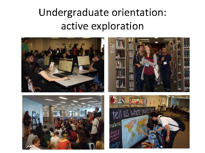 Undergraduate orientation: active exploration 