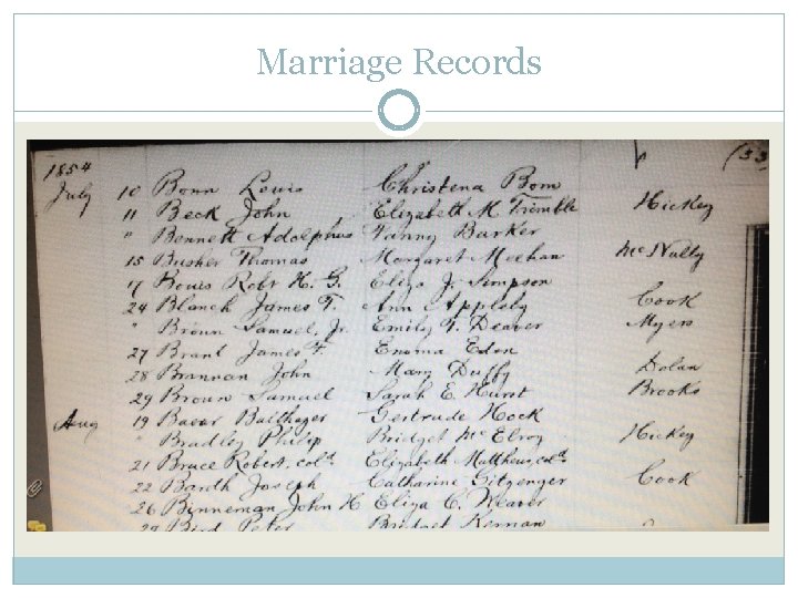 Marriage Records 