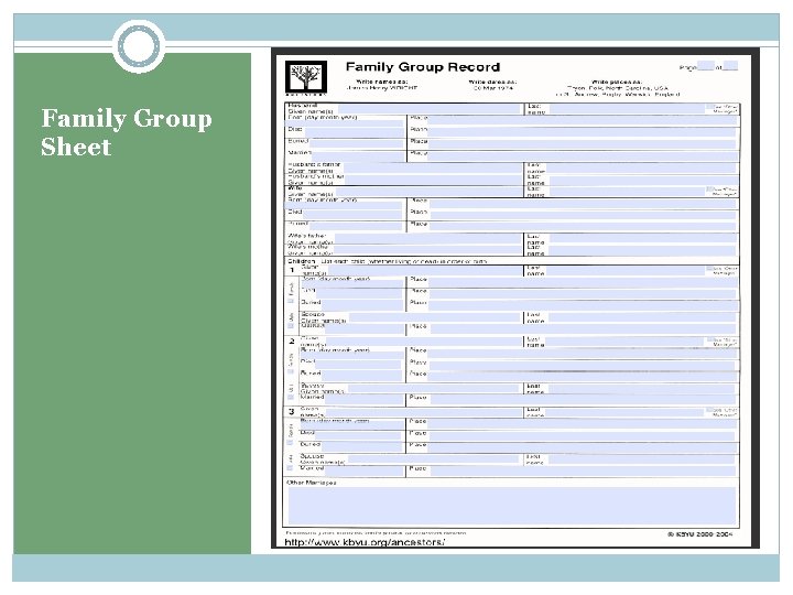 Family Group Sheet 
