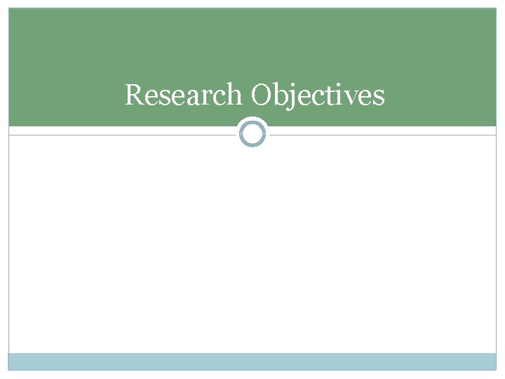 Research Objectives 