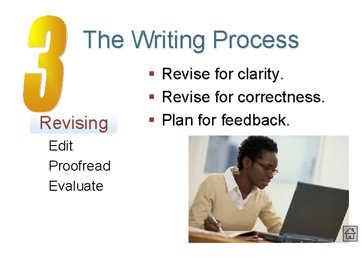 The Writing Process Revising § Revise for clarity. § Revise for correctness. § Plan