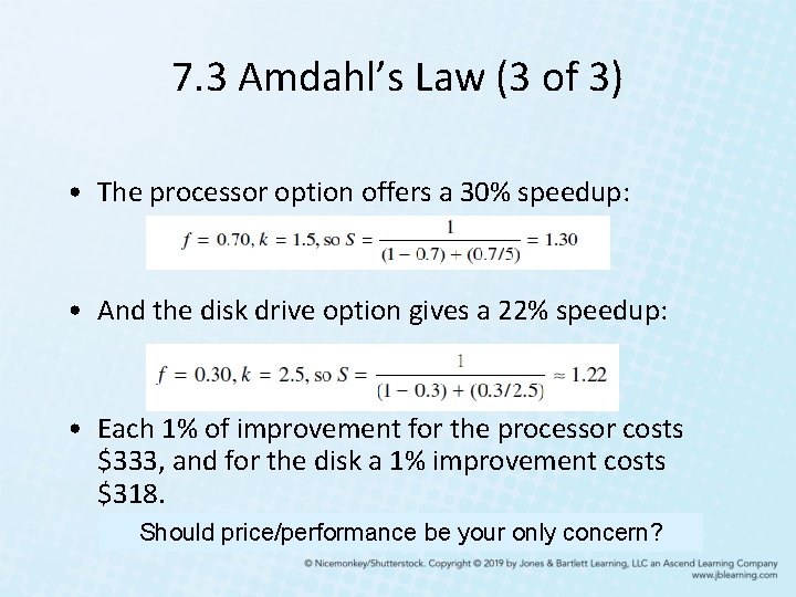 7. 3 Amdahl’s Law (3 of 3) • The processor option offers a 30% 7. 3 Amdahl’s Law (3 of 3) • The processor option offers a 30%