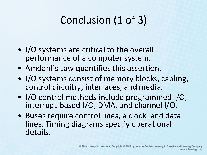 Conclusion (1 of 3) • I/O systems are critical to the overall performance of Conclusion (1 of 3) • I/O systems are critical to the overall performance of