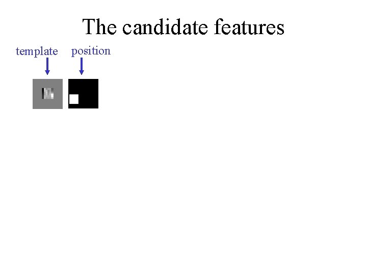 The candidate features template position 