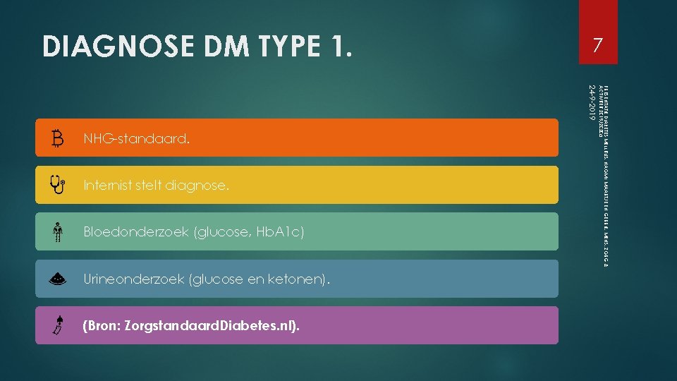 DIAGNOSE DM TYPE 1. 7 24 -9 -2019 Internist stelt diagnose. Bloedonderzoek (glucose, Hb.