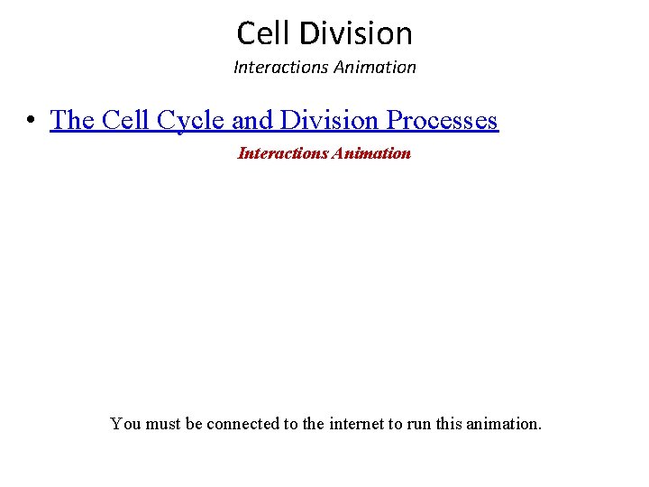 Cell Division Interactions Animation • The Cell Cycle and Division Processes Interactions Animation You Cell Division Interactions Animation • The Cell Cycle and Division Processes Interactions Animation You