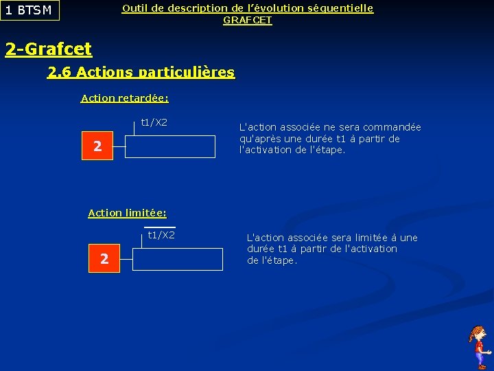 1 BTSM Outil de description de l’évolution séquentielle GRAFCET 2 -Grafcet 2. 6 Actions