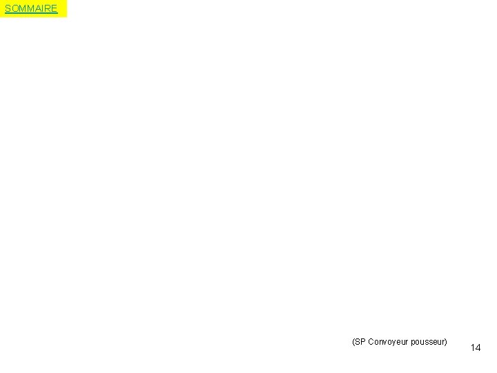 SOMMAIRE (SP Convoyeur pousseur) 14 