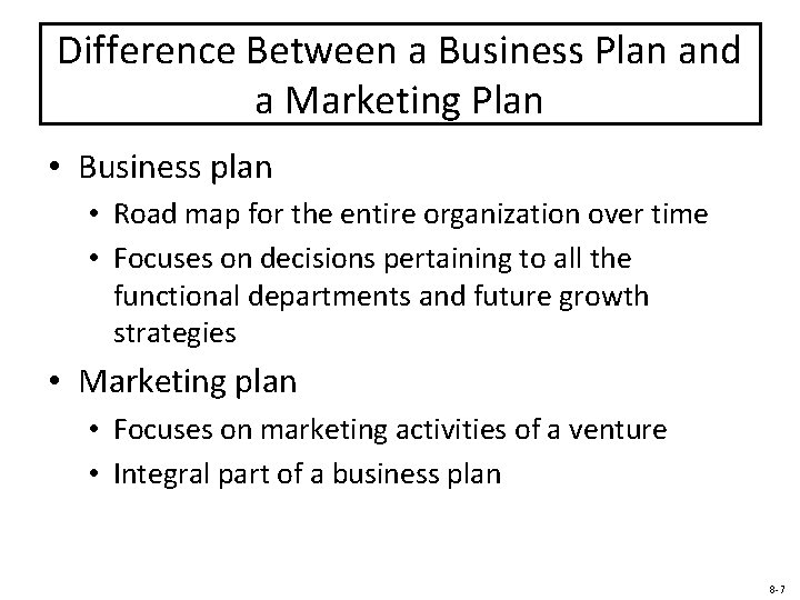 Difference Between a Business Plan and a Marketing Plan • Business plan • Road