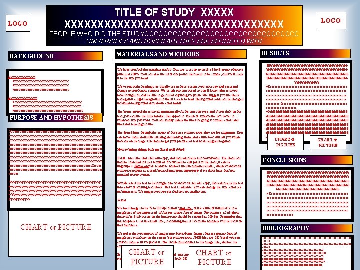 TITLE OF STUDY XXXXXXXXXXXXXXXXXXX LOGO PEOPLE WHO DID THE STUDYCCCCCCCCCCCCCCCCC UNIVERSITIES AND HOSPITALS THEY