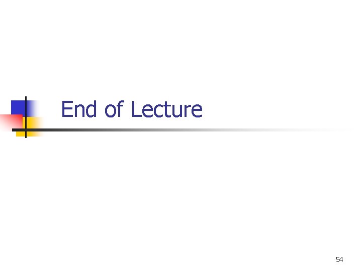 End of Lecture 54 