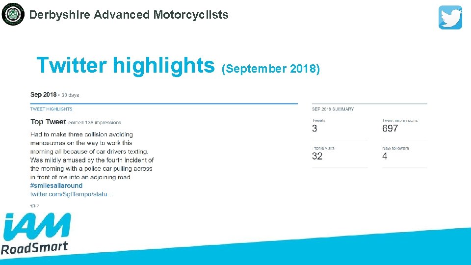 Derbyshire Advanced Motorcyclists Twitter highlights (September 2018) 