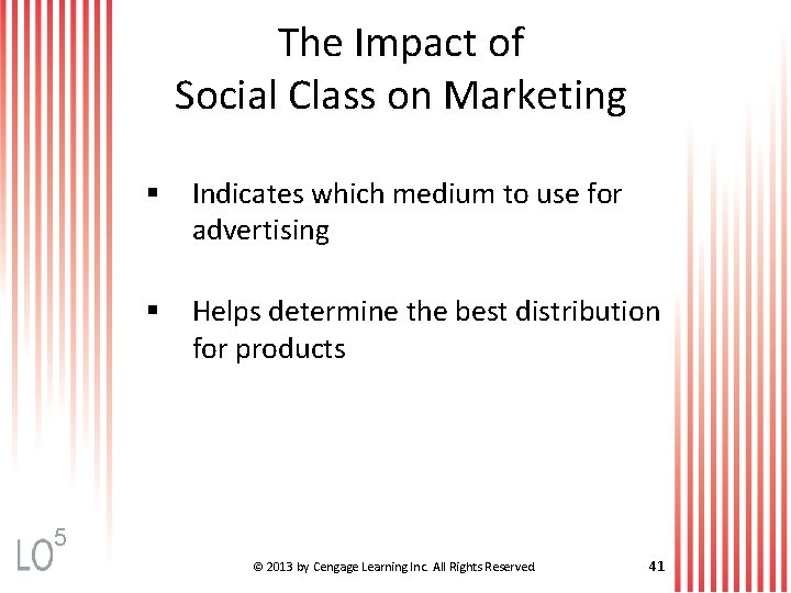 The Impact of Social Class on Marketing § Indicates which medium to use for