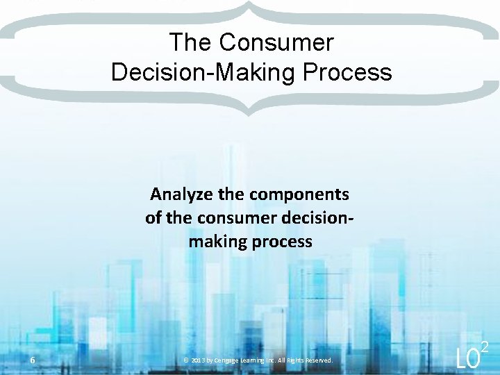 The Consumer Decision-Making Process Analyze the components of the consumer decisionmaking process 6 2