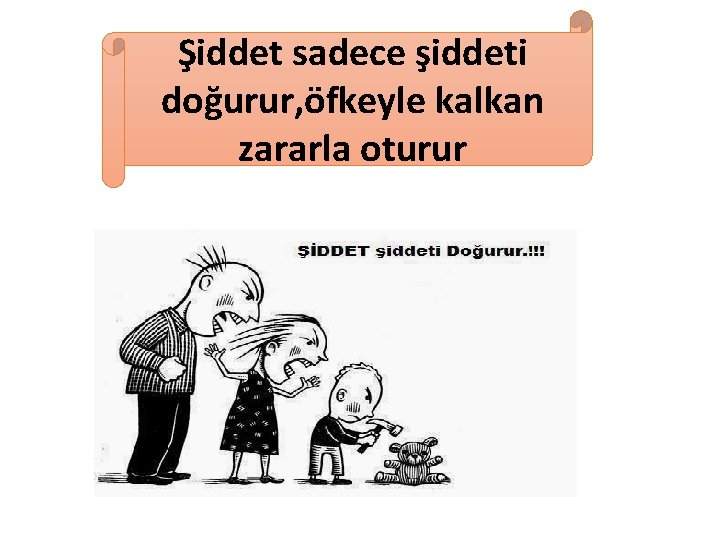 Şiddet sadece şiddeti doğurur, öfkeyle kalkan zararla oturur 