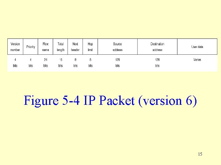 Figure 5 -4 IP Packet (version 6) 15 