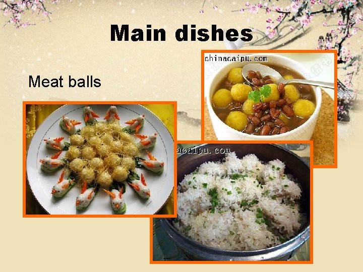 Main dishes Meat balls 