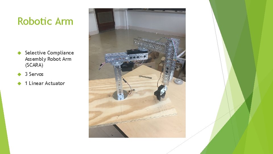 Robotic Arm Selective Compliance Assembly Robot Arm (SCARA) 3 Servos 1 Linear Actuator 