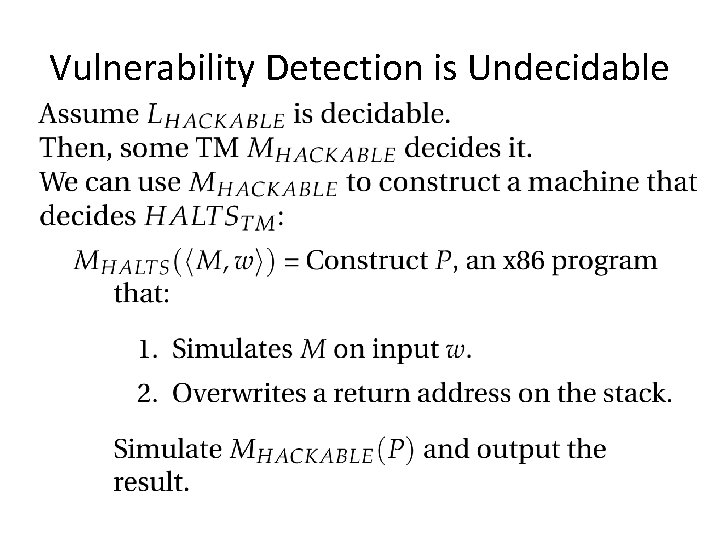 Vulnerability Detection is Undecidable 